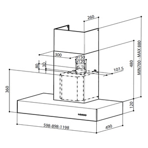 Campana de pared 120cm Acero Inoxidable GE Profile - CGP1219S