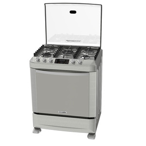 Estufa de Piso 76 cm Acero Inoxidable Vidrio Espejo Io Mabe - IO7665GETII0