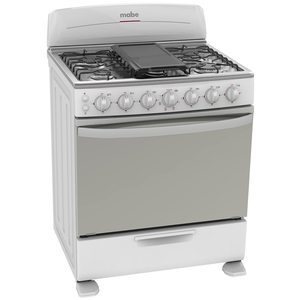 Estufa de piso 76 cm Blanca/Inoxidable Mabe - EM7655BI1