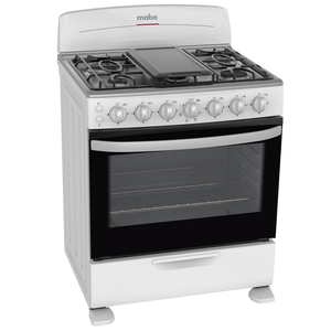 Estufa de piso 76 cm Blanca/Inoxidable Mabe - EM7658BB3