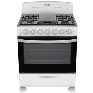 Estufa de piso 76 cm Blanca/Inoxidable Mabe - EM7658BB3