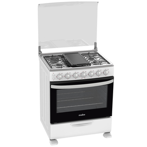 Estufa de piso 76 cm Blanca/Inoxidable Mabe - EM7681CBI2