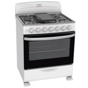 Estufa de piso 76 cm Blanca/Inoxidable Mabe - EM7611BI2