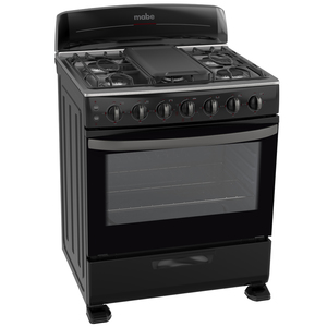 Estufa de piso 76 cm Negra/Inoxidable Mabe - EM7658NN3