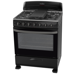Estufa de piso 76 cm Negra/Inoxidable Mabe - EM7658NN3