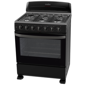 Estufa de piso 76 cm Negra/Inoxidable Mabe - EM7652NIE2