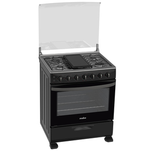 Estufa de piso 76 cm Negra/Inoxidable Mabe - EM7681CNI2