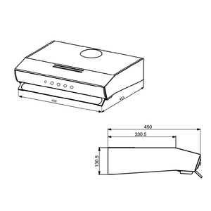 Campana de pared 50 cm Inoxidable Mabe - CM5061I