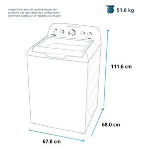 Lavadora Aqua Saver Green High Efficiency Automática 21 kg Diamond Gray con Sanitizado Mabe - LMA71215WDAB0
