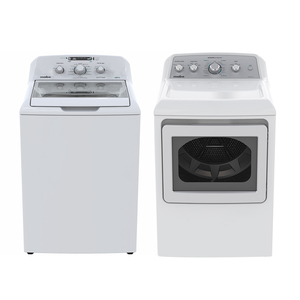 Paquete Lavadora Automática 20 kg y Secadora a Gas 7.2 cu. ft. Blancas Mabe - LMA70SMG7N8M