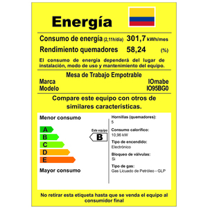 Parrilla 90 cm Negra Io Mabe - IO95BG0