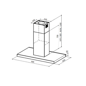 Campana de pared 90 cm Inoxidable Mabe - CM9017P2I