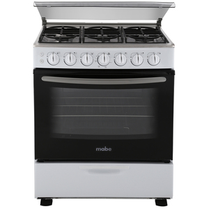 Estufa gas piso 76 cm Blanca/inoxidable Mabe - EM7682CBI2