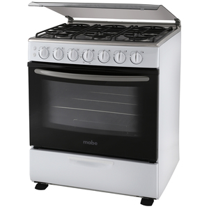 Estufa gas piso 76 cm Blanca/inoxidable Mabe - EM7682CBI2