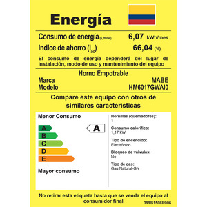 Horno de Empotre a gas 60 cm Inoxidable Mabe - HM6017GWAI0
